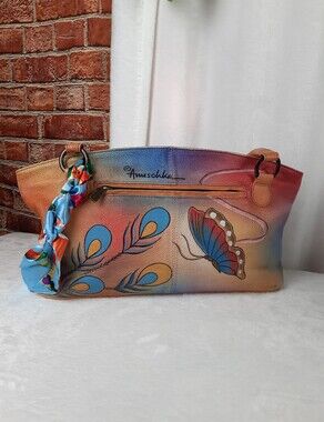 Anuschka Hand-Painted Leather Shoulder Bag